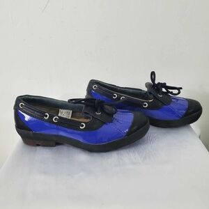 UGG Ashdale Rubber Insulated Duck Boots Blue Black Slip On Lace Up Womens Sz 5